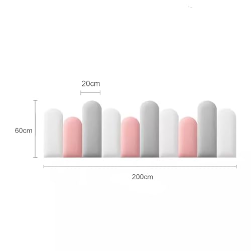 Boracy Anti Collision Wall Padding for Kids, 3D Wall Panels Self Adhesive for Autisti Kids Room Nursery Wall Stickers, Headboard Panels for Wall(Pink,200cm)