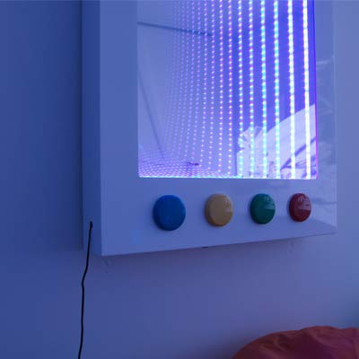 Office Needs Direct Interactive SEND Sensory LED Infinity Wall Panel with built in buttons 1200 x 600mm