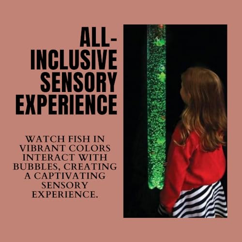 Playlearn 120cm Sensory Bubble Light Tube with Remote Button Controller &10 Plastic Fish