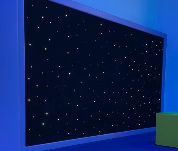 Display Boards Direct Sensory Fibre Optic Black Touch Sensitive Wall Carpet with RGB Lightsource 1m