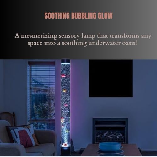 Playlearn 120cm Sensory Bubble Light Tube with Remote Button Controller &10 Plastic Fish