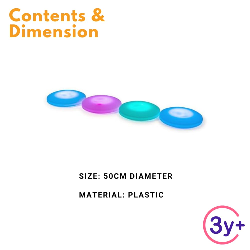 Playlearn 50cm Interactive Light Up Floor Tiles for Kids - Round Sensory Tiles for Anxiety OCD ADHD ADD - Sensory Room Equipment