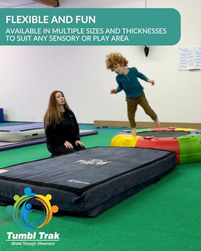 Sensory Crash Mat for Kids – Soft, Cushioned Landing with Low-Density Foam and Washable Denim Cover – Ideal for Sensory Rooms and Therapy (3FT X 4FT X 8IN)