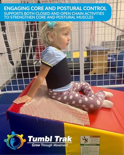 Folding Incline for Pediatric Occupational Therapy - Stimulates Balance, Core Activation, and Proprioceptive Input (Bright Pastel, 24 in x 48 in x 14 in)