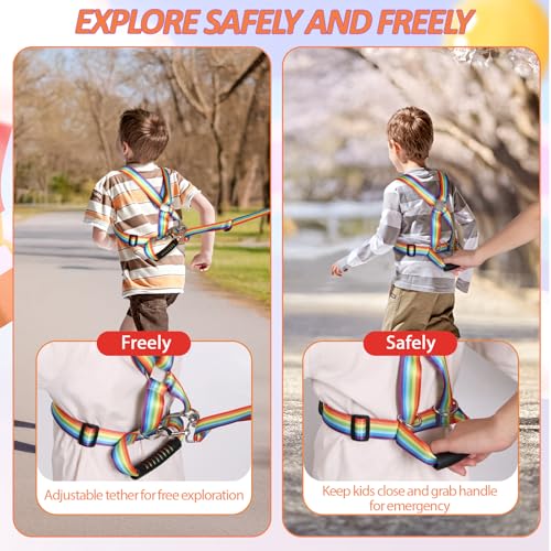 JXM Safety Harness Leash for Big Kids (6-12yrs) with Grab Handle, Secure Walking Leash
