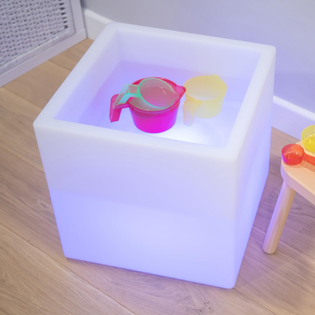 TickiT Sensory Mood Play Cube, LED Colour-Changing Sensory Light Table, Messy Play