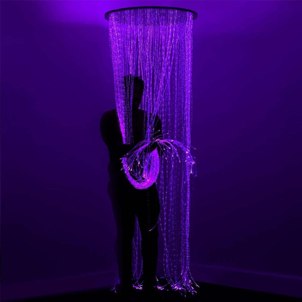 Sensory Fibre Optic Curtain Ring Including Fibres and Light Source