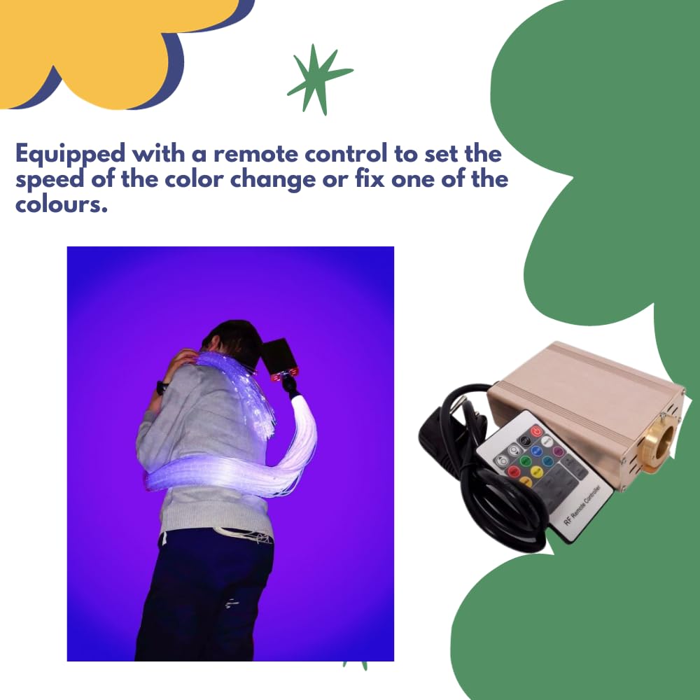 Playlearn Fiber Optic Curtain Lights for Sensory Room-LED Fiber Optic Lights Remote Control