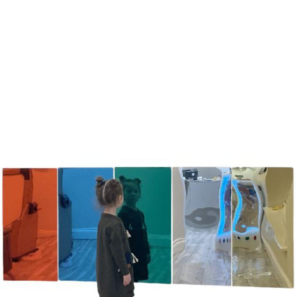 Playlearn 5 Extra Large Sensory Self Adhesive Acrylic Mirror for Autism&Special Needs Kids-Plastic