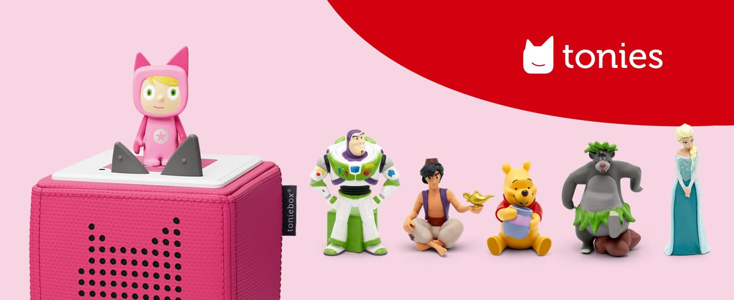 tonies Ultimate Disney and Pixar Pink Toniebox Starter Set Bundle with 1 Creative Tonie and 5 Tonie Characters, Disney Frozen Elsa, Jungle Book, Aladdin, Toy Story, Winnie the Pooh Kids Music Player