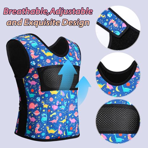 Janmercy Weighted Vest for Kids Compression Sensory Vest Pressure Vest Breathable Deep Pressure Comfort for Autism Sensory Pressure Vest for Hyperactivity Mood Processing Issues (Small)