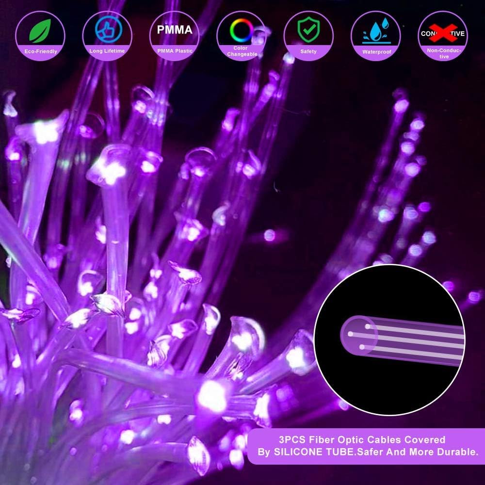 Callsky Sensory Lights 10W Fiber Optic Curtain Lights for Sensory Room/Autistic Kids,APP+Twinkle+Sound Activated Light Box,Tough and Durable (3 * 0.75) Sparkle Flash Point Cables, 100pcs*9.8ft+Remote