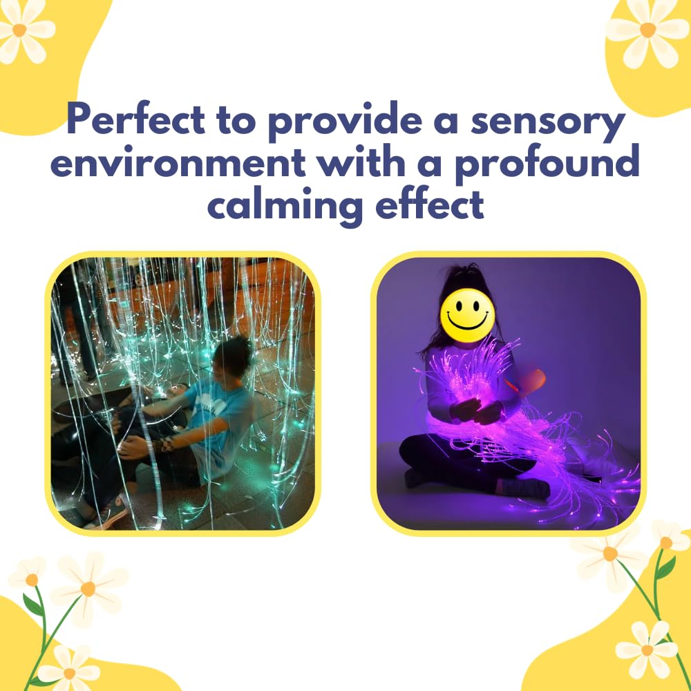 Playlearn Fiber Optic Curtain Lights for Sensory Room-LED Fiber Optic Lights Remote Control