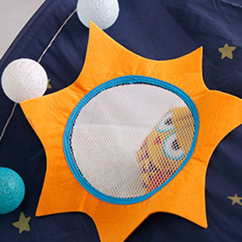 Powcan Play Tents for Girls Boys Galaxy Starry Sky Dream Bed Tents for Kids Portable Pop Up Baby Toddlers Playhouse with Double Net Curtain & Carry Bag for Bedroom Decor Indoor Games, 140x100x80cm