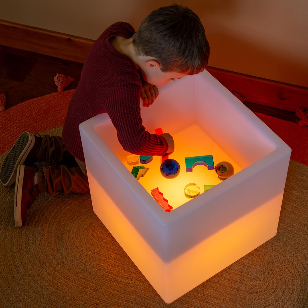 TickiT Sensory Mood Play Cube, LED Colour-Changing Sensory Light Table, Messy Play