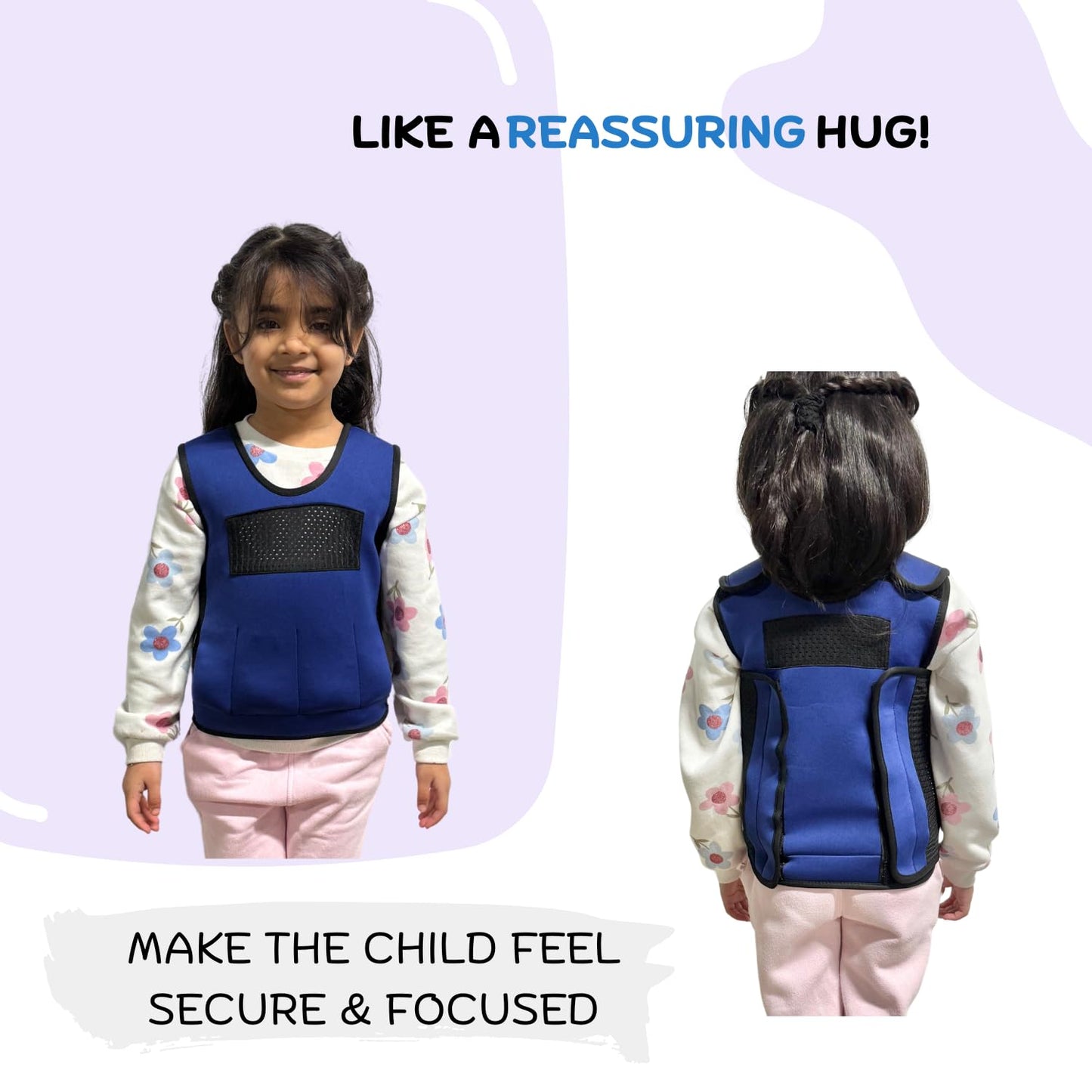 Sentire-Sensory UK – Blue Adjustable Weighted Vest – Compression Vest – For Kids Aged 5-9 (M)