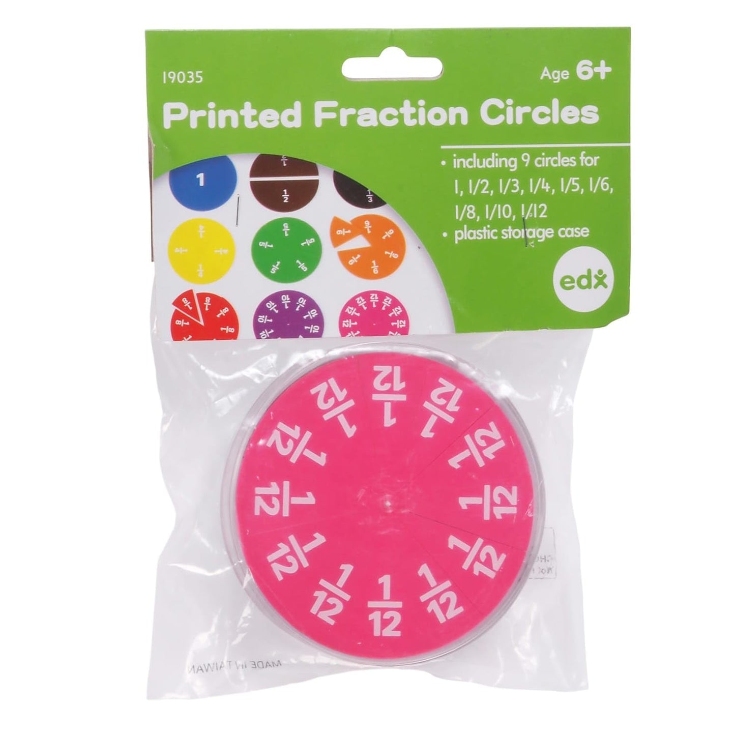 edxeducation Fraction Circles - Set of 51 - 9 Values and Colours - Teach Fraction Equivalents