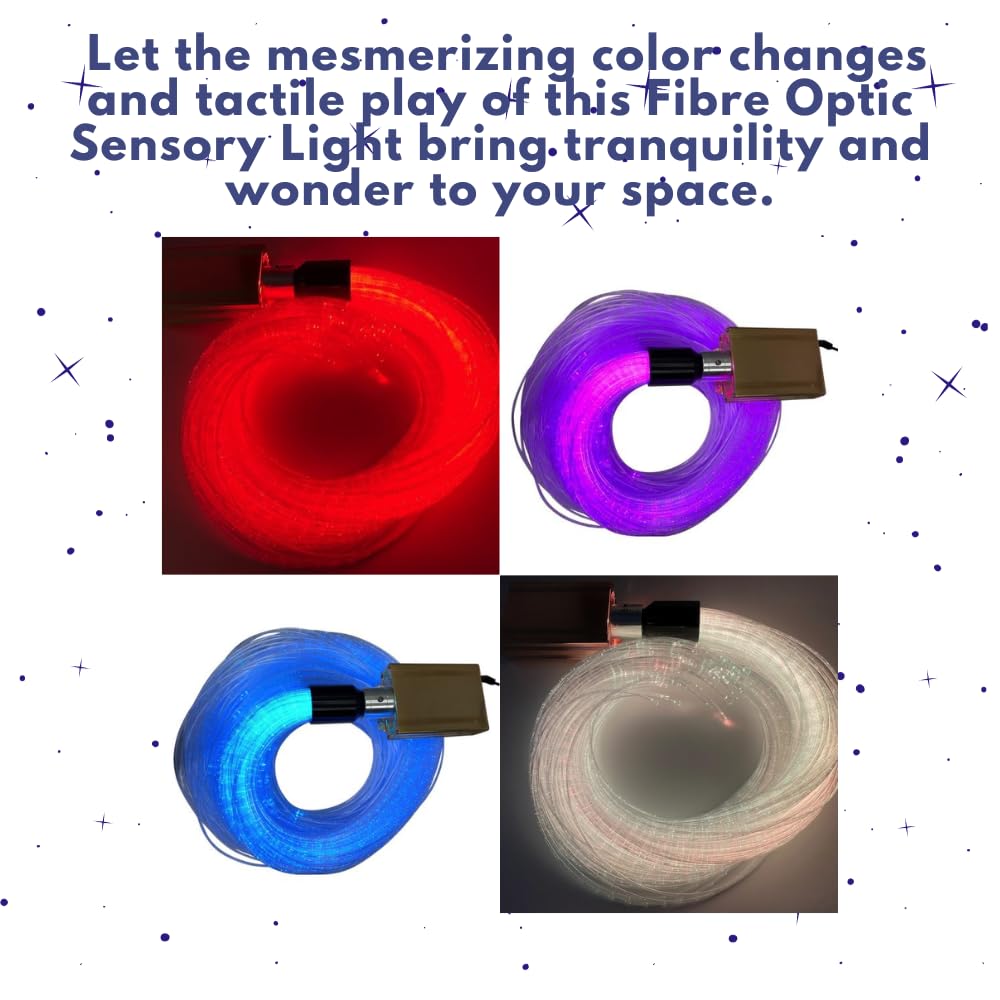 Playlearn Fiber Optic Curtain Lights for Sensory Room-LED Fiber Optic Lights Remote Control