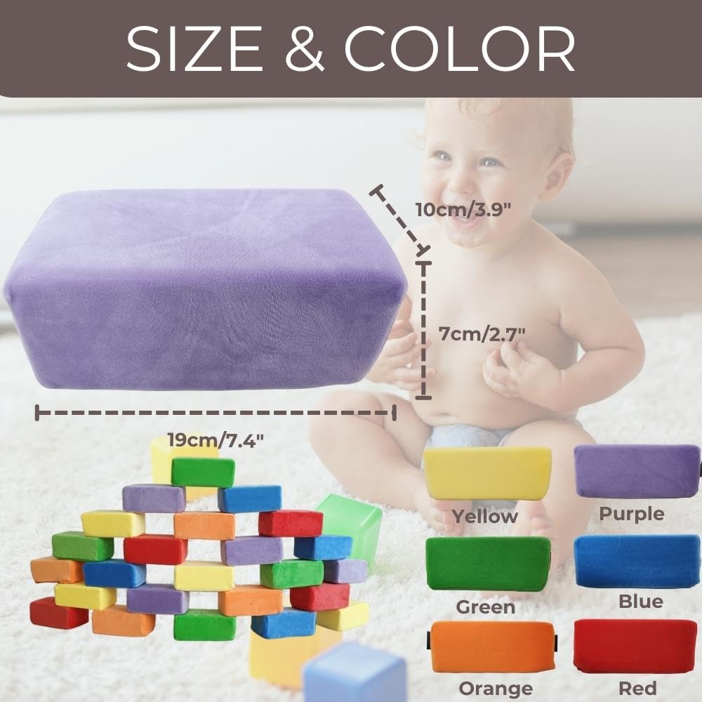 Wonder Space Plush Foam Block - Nursery Building & Stacking Toys for Toddlers Boys & Girls