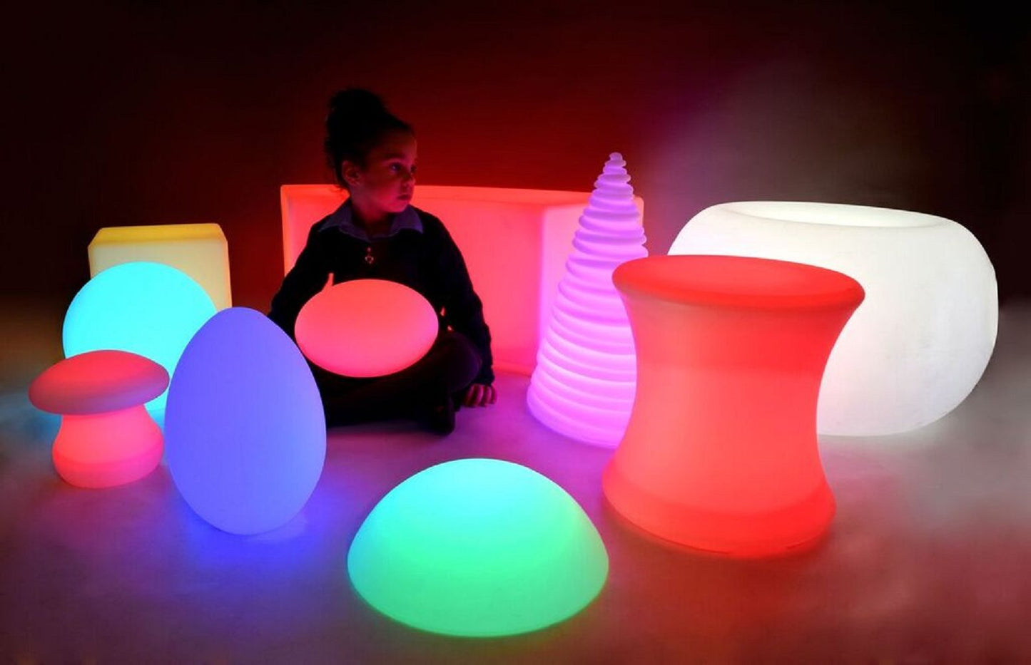 Playlearn Light Up Furniture Pebble Shaped Relaxing Mood Lighting with Remote Control