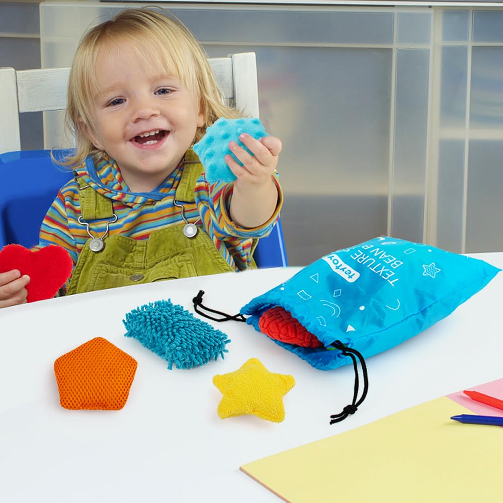 teytoy Texture Sensory Bean Bags Toys for Autism, 12 Fidget Sensory Shape Toys