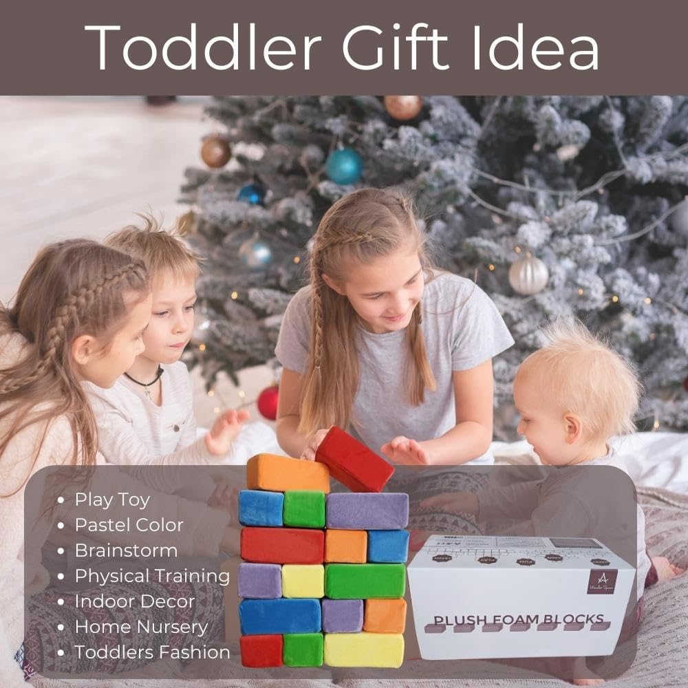 Wonder Space Plush Foam Block - Nursery Building & Stacking Toys for Toddlers Boys & Girls