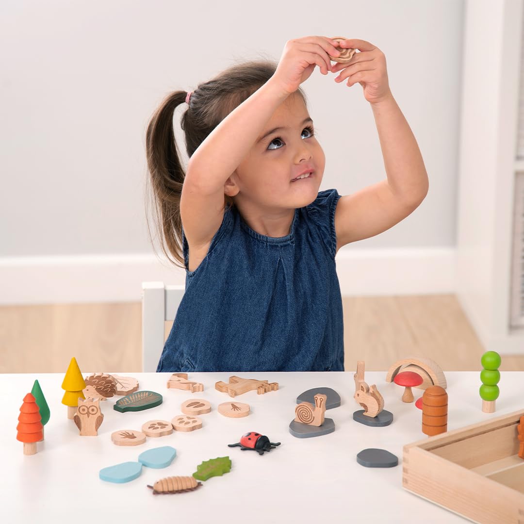 tickit 73552 Woodland Trail Set - Pretend Play - Woodland figures - Small World Play - Wooden Toys, Wood