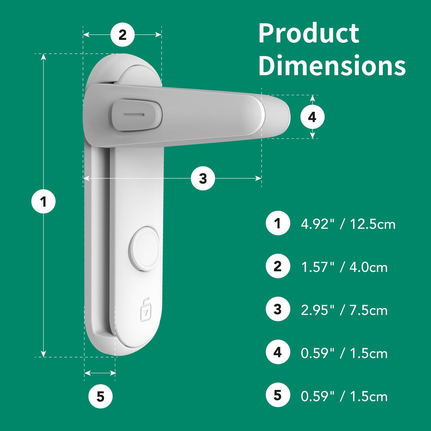Moonybaby 2 Pack Door Lever Safety Lock, Door Locks for Children, Child Door Handle Lock, Baby Proofing Door Lock Without Drilling, Strong Adhesive, Easy to Install, No Tools Required (White)