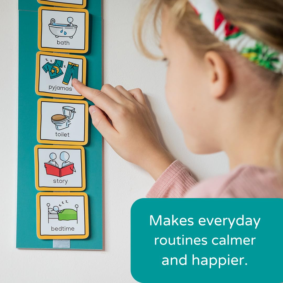 Visual Timetable For Home Visual Schedule Routine Chart for kids with 35 durable visual pecs