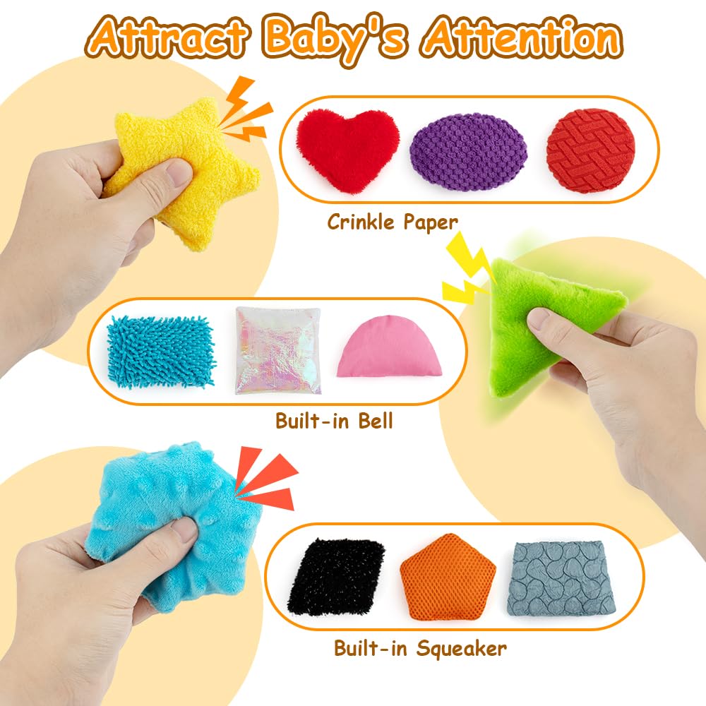 teytoy Texture Sensory Bean Bags Toys for Autism, 12 Fidget Sensory Shape Toys