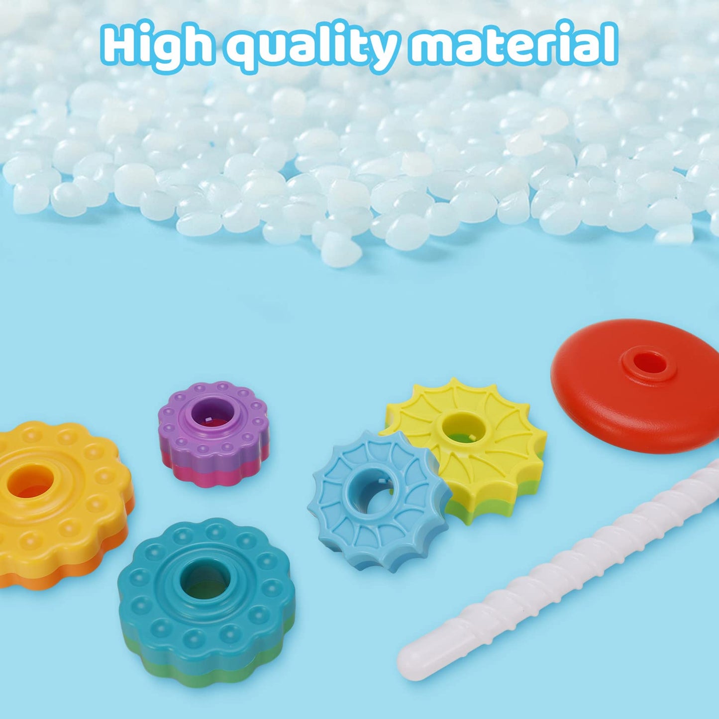FRIUSATE Spinning Stacking Toys, Baby Sensory Spin Gears Stacking Rings Toy, Rainbow