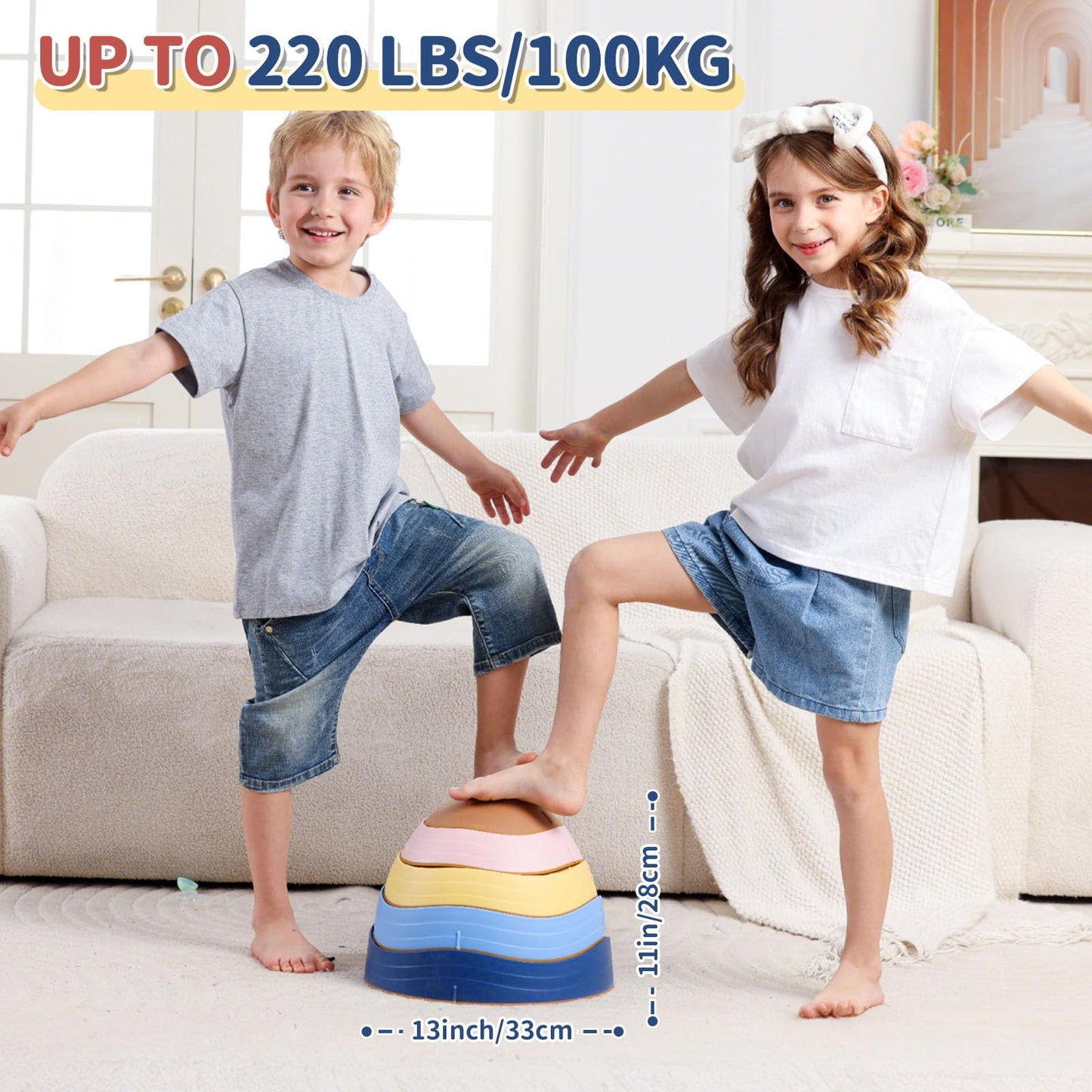 KidBloom Balance Stepping Stones Kids, Sensory Toys for Autism, Indoor & Outdoor Toys for Toddlers