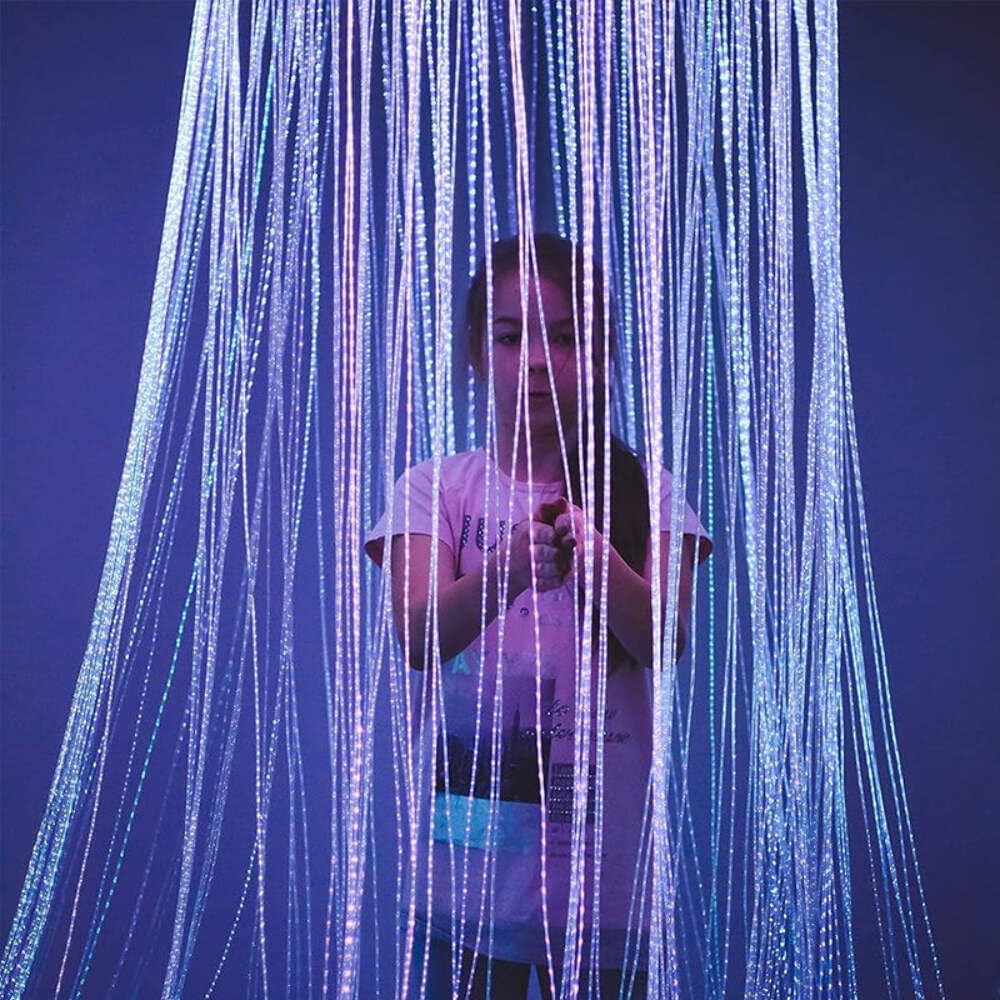 Sensory Fibre Optic Curtain Ring Including Fibres and Light Source