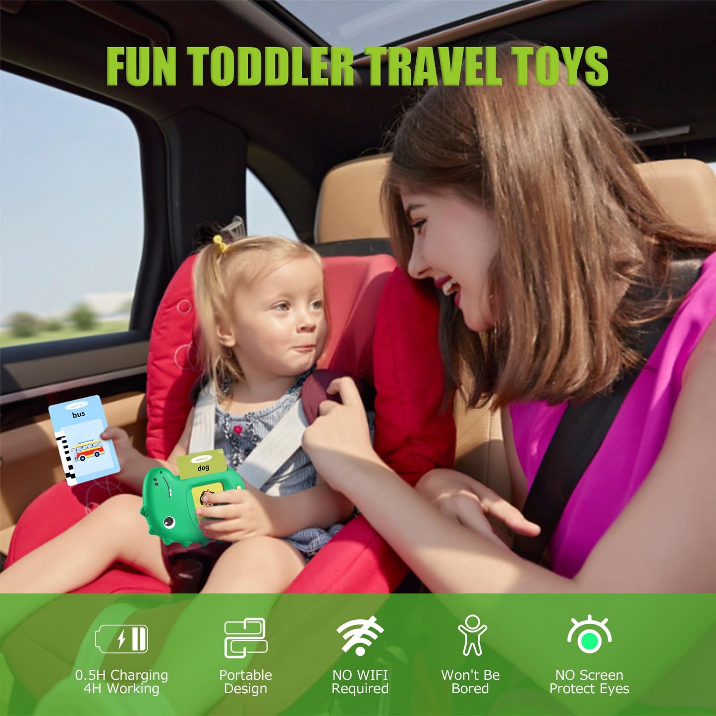 Talking Flash Cards for Toddler Toys for 2 3 4 5 6 Year Old Baby Boys Preschool Learning Resources