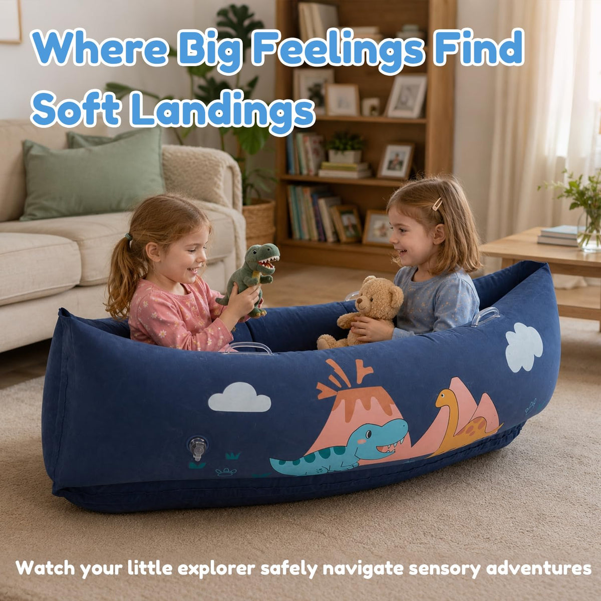 Inflatable Sensory Pea pod Chair for Kids, 152cm Sensory Peapod Canoe
