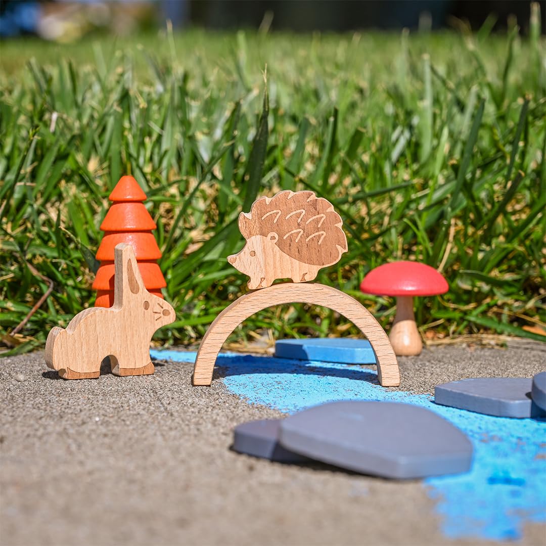 tickit 73552 Woodland Trail Set - Pretend Play - Woodland figures - Small World Play - Wooden Toys, Wood