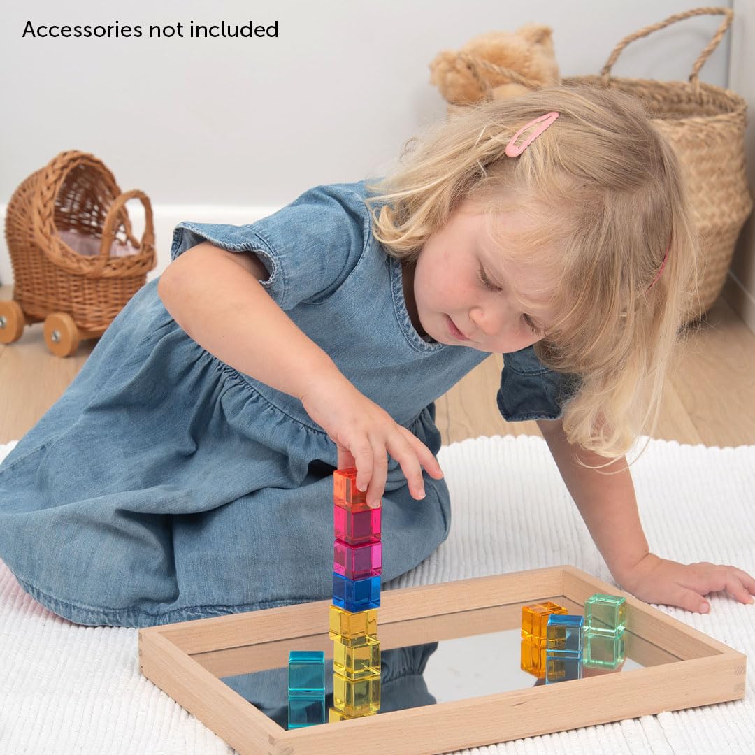 TickiT 73550 Gem Cubes - Rainbow Building Cubes - Stacking Blocks - Acrylic Gemstone Cubes - Stacking Toy