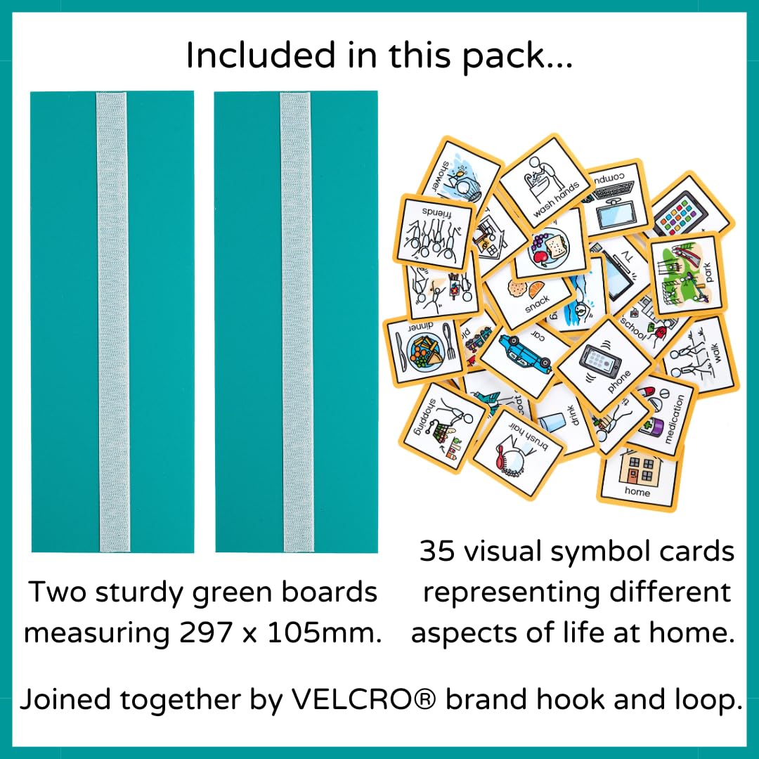Visual Timetable For Home Visual Schedule Routine Chart for kids with 35 durable visual pecs