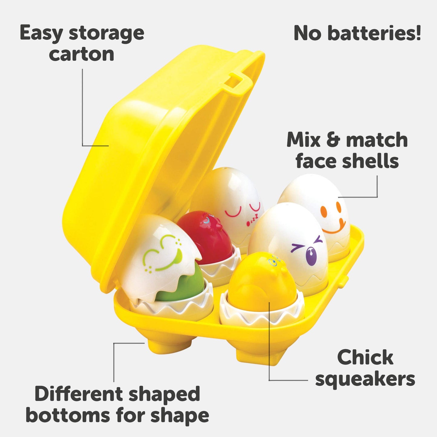 Toomies Hide and Squeak Eggs, Educational Shape Sorter Baby, Toddler and Kids Toy, Suitable for 6 Months and 1, 2, 3 Years Old Boys and Girls, Various, 8.25 x 3.25 x 5.75 inches