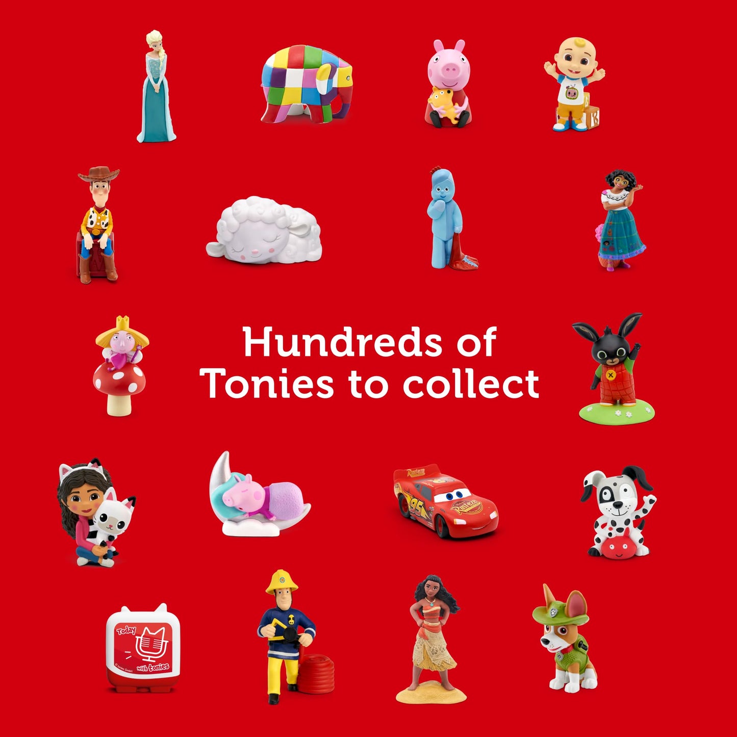 tonies Ultimate Disney and Pixar Pink Toniebox Starter Set Bundle with 1 Creative Tonie and 5 Tonie Characters, Disney Frozen Elsa, Jungle Book, Aladdin, Toy Story, Winnie the Pooh Kids Music Player