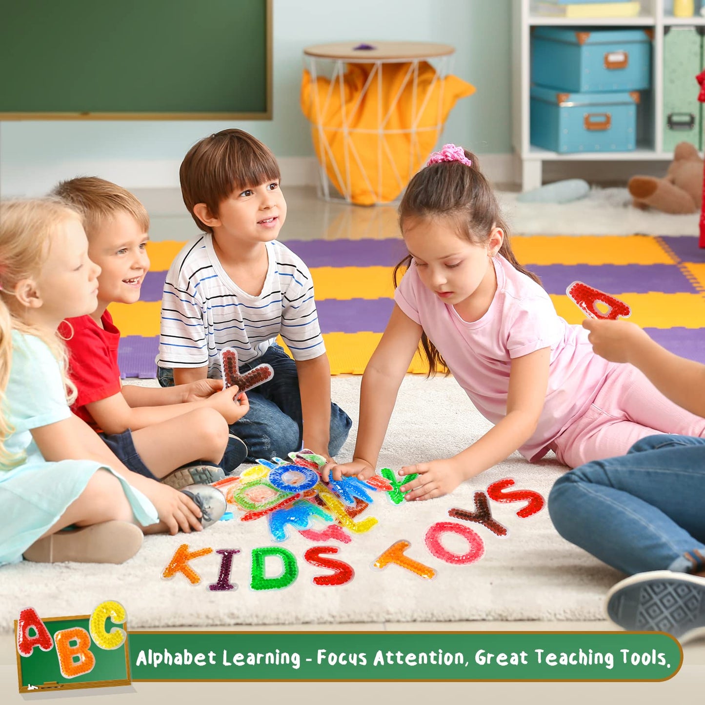 Richtim 26 Alphabet Sensory Water Beads for Kids, ABC Learning Sensory Toys