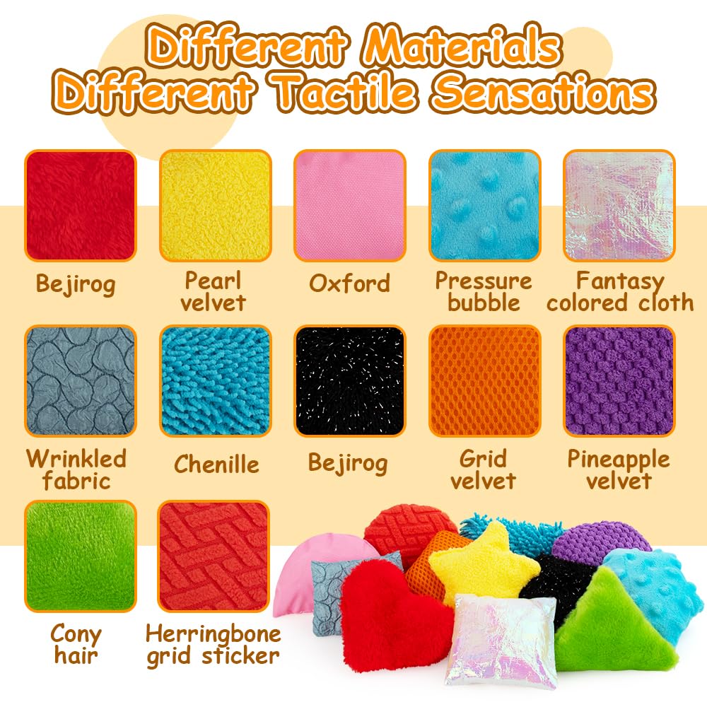 teytoy Texture Sensory Bean Bags Toys for Autism, 12 Fidget Sensory Shape Toys