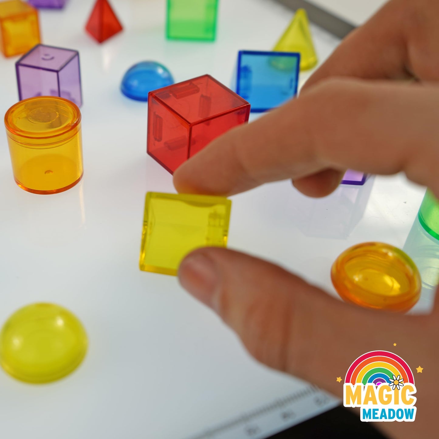 MagicMeadow LED Light Panel & Geometric Shape Bundle | Autism-Friendly Building Blocks
