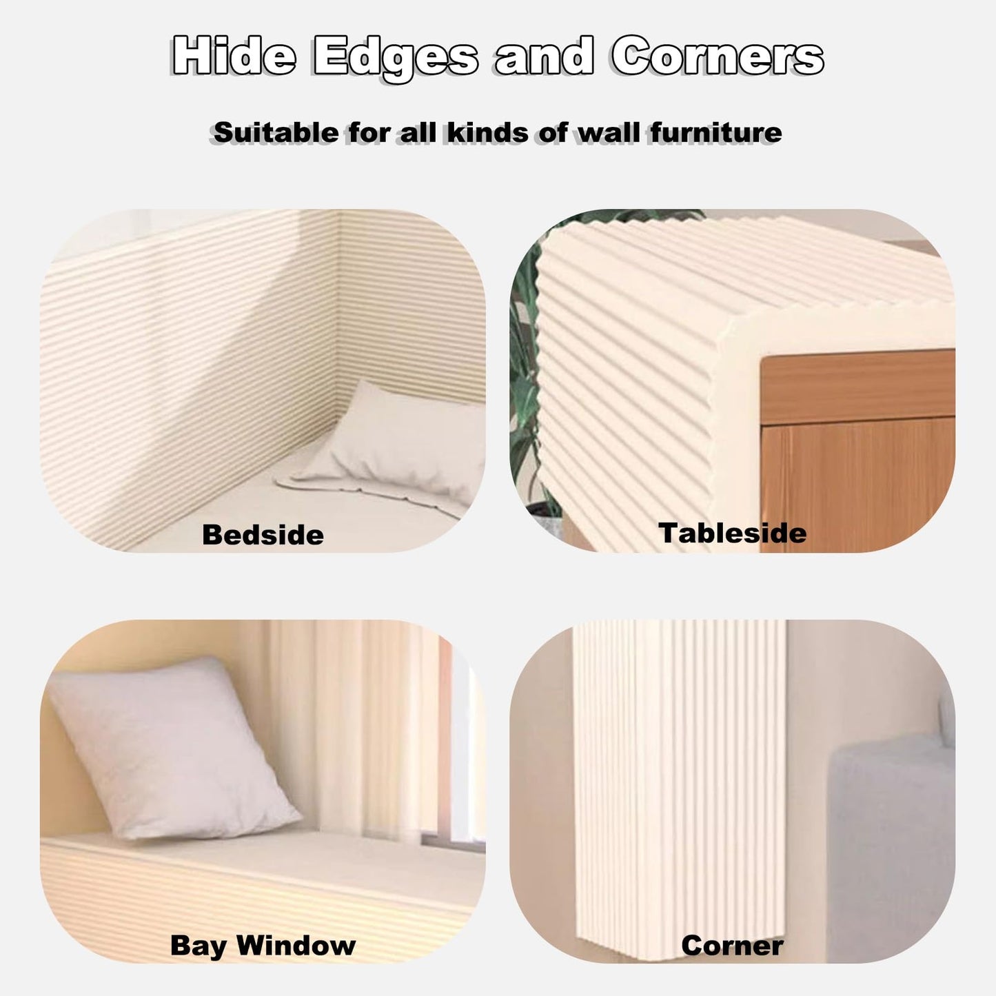 Padded Wall Panels Self-Adhesive, 3D Anti Collision Wall Padding for Kids Autism - DIY Peel and Stick on Headboard Panels for Bedroom, Tatami, Nursery, Decorative Wall Cushion(White,20x200cm)