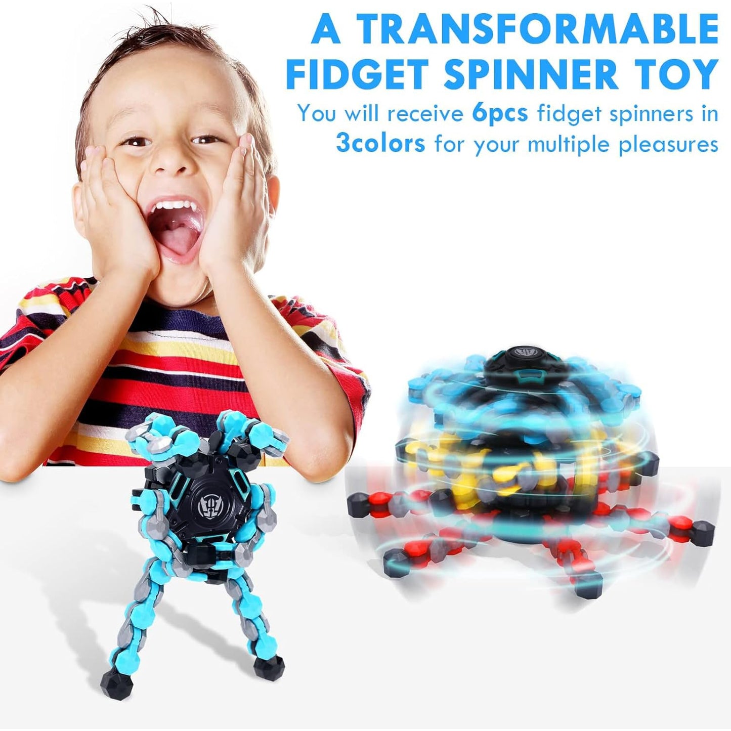 NEW Transformable Sensory Fidget Spinner Toy, Funny DIY Spin Top Hand Finger Spinner Creative