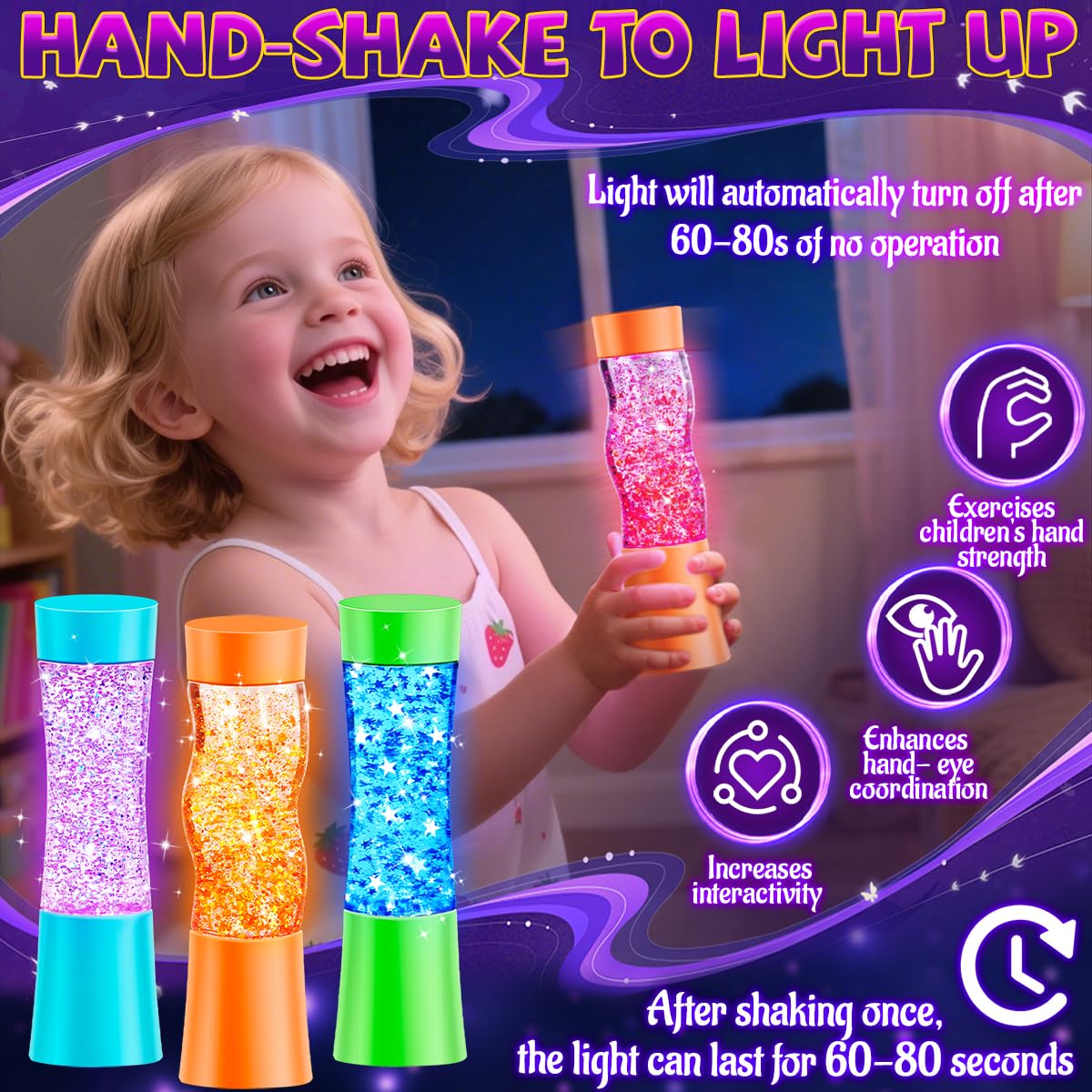 NYOBABE Sensory Toys for Autism & ADHD,3 Pack Sensory Lights for Stress & Anxiety Relief