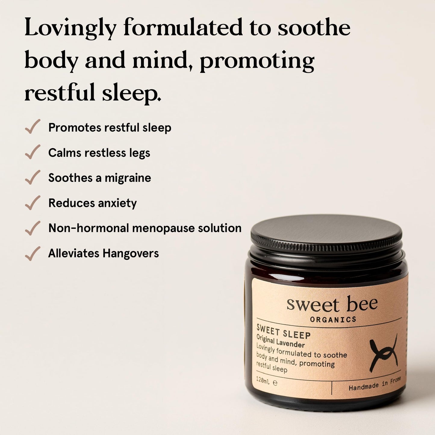 Sweet Bee Organics Magnesium Butter for Sleep - Relaxing Magnesium Cream for Restless Legs - Sweet Sleep Magnesium Butter to Soothe Body & Mind - Magnesium Body Butter for Better Sleep & Well Being