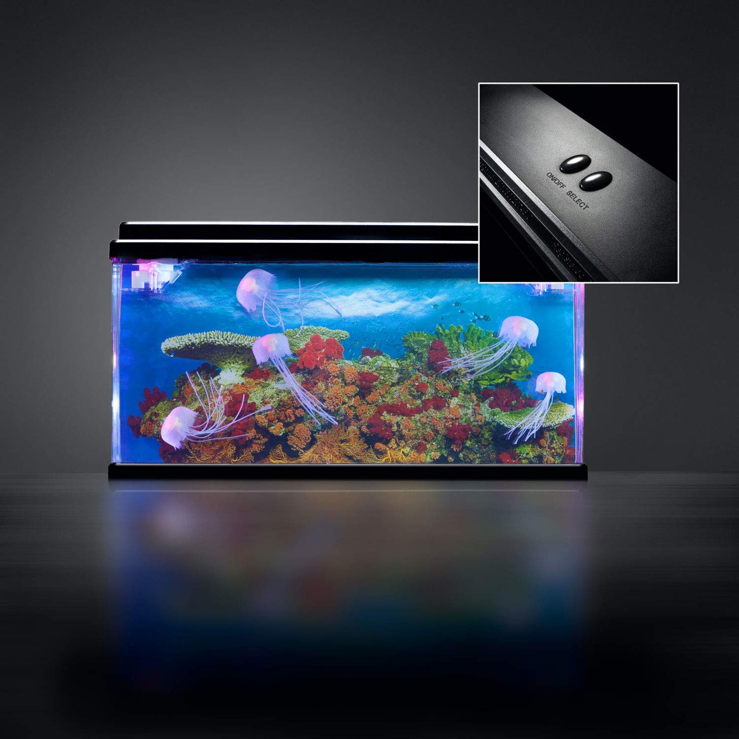 Artificial Fake Jellyfish Tank & Light Up Torch & Rechargeable Night Light Set with Plastic