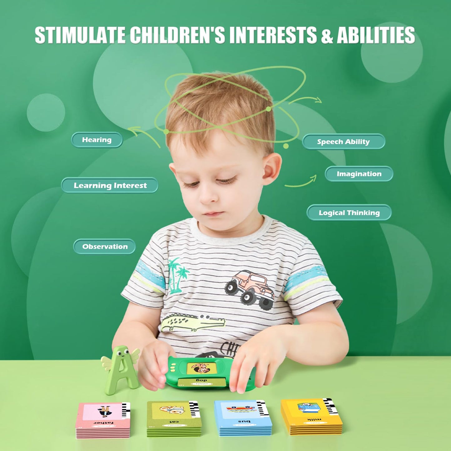 Talking Flash Cards for Toddler Toys for 2 3 4 5 6 Year Old Baby Boys Preschool Learning Resources