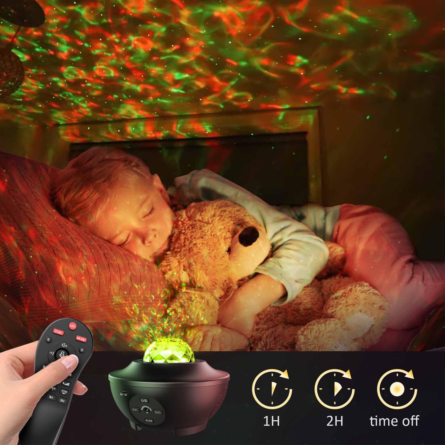 Mexllex Galaxy Projector, Star Projector with Remote Control, Night Light Projector with Timer